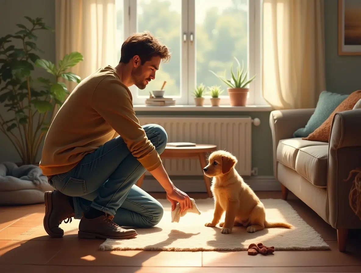 مدیریت خطا در آموزش ادرار به سگها و تمیز کردن صحیح محل خطا